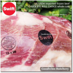 Beef CHUCK EYE ROLL US USDA CHOICE frozen portioned cuts 1.5" 4cm +/- 1.5kg (price/kg) brand either IBP / SWIFT PREORDER 2-3 days notice